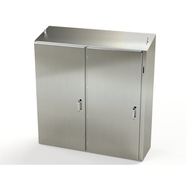 3 Point Latch with Coinproof/Padlock Handle Electrical Enclosures, 60 in H, 18 in D, 61 in W